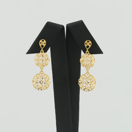 حلق ذهب  نقش ازهار -  عيار 21