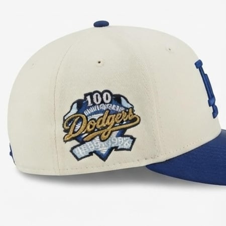 كاب LA دودجرز الذكرى المئوية (الكريمي والأزرق): LA Dodgers 100 Cream Blue