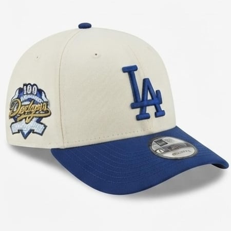 كاب LA دودجرز الذكرى المئوية (الكريمي والأزرق): LA Dodgers 100 Cream Blue