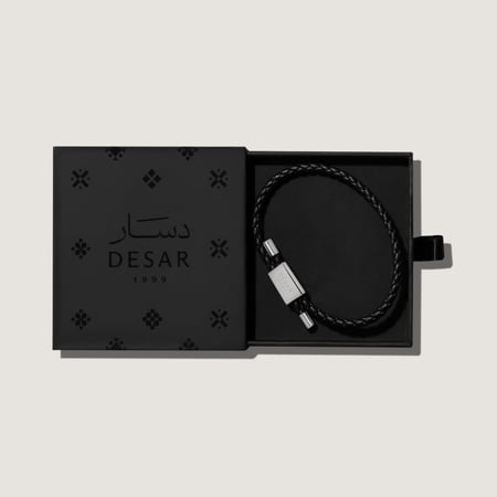 اسوارة رجالية اسود فضي