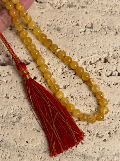 سبحه كهرمان حر شوائب طبيعية