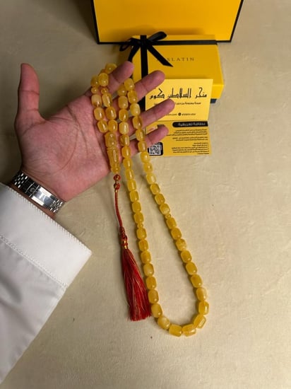 سبحه كهرمان جامبو حر سوبر صافي طبيعية قصة صندوقي