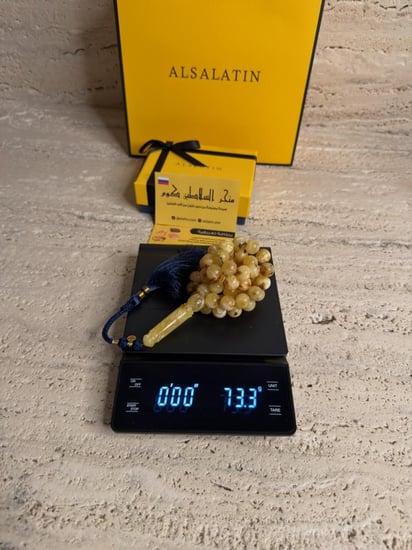 سبحه كهرمان حر شوائب طبيعية