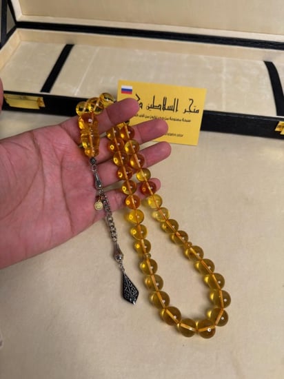سبحه كهرمان حر حشرات طبيعية