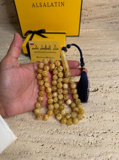 سبحه كهرمان حر شوائب طبيعية