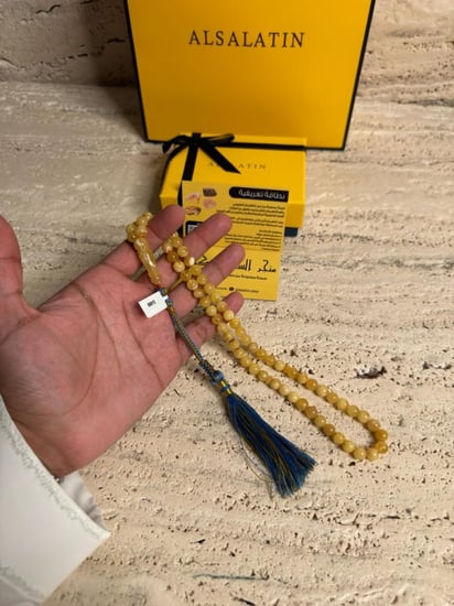 سبحه كهرمان حر شوائب طبيعية