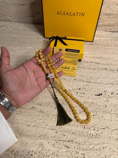 سبحه كهرمان حر شوائب طبيعية