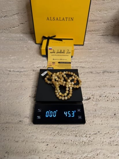 سبحه كهرمان حر شوائب طبيعي