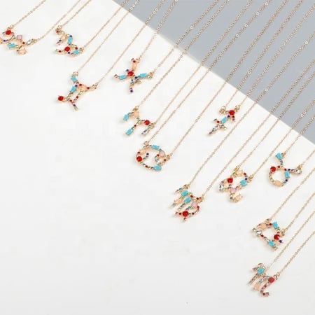 قلادة برج الحمل بأحجار الزيركون ملونة ومطلية بالذهب من مجموعة نفيس هدايا مجوهرات هدية نسائية فاخرة