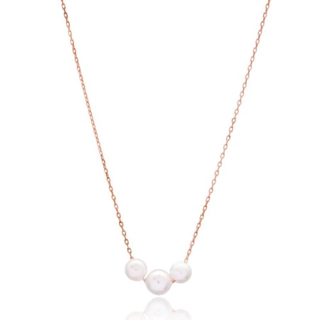 سلسال اللؤلؤ الثلاثي أحدث إبداع عصري من مجوهرات نفيس مطلي بالذهب -من مجموعة نفيس هدايا مجوهرات هدية نسائية فاخرة 4621