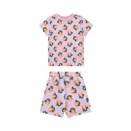 بلوزة اكمام قصيرة و شورت ليلكي