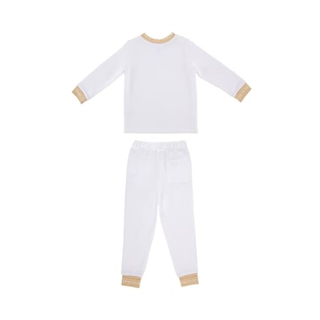 بلوزة اكمام طويلة و بنطلون ابيض