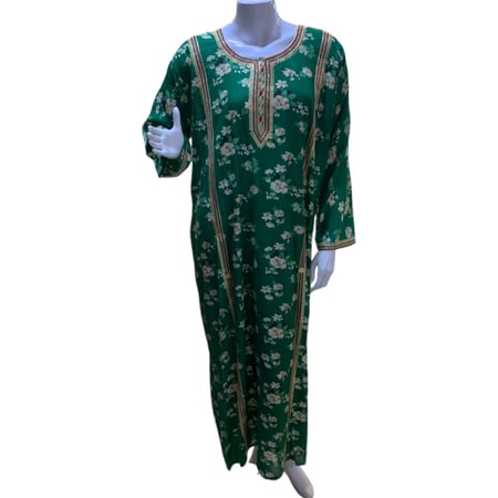 جلابية ريون مطرزة كم طويل