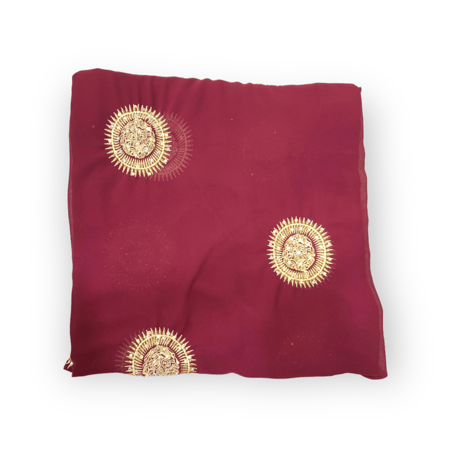 قماش شيفون مطرز بخيط وكرستال