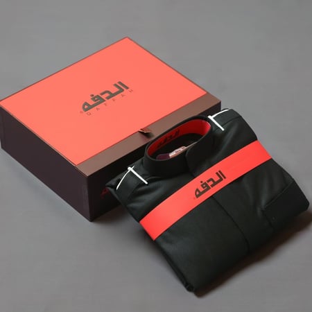 ثوب الدفه سحاب شتوي لون أسود