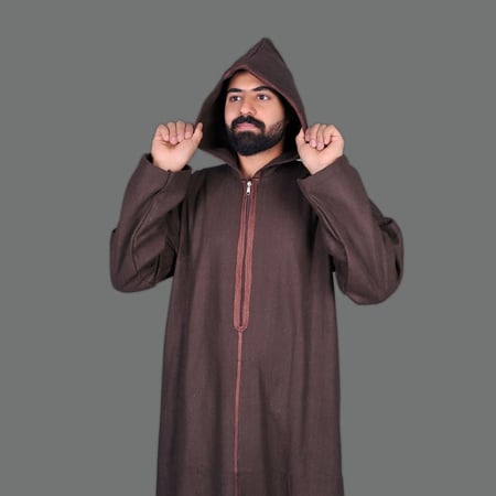 ثوب مغربي جوخ لون بني