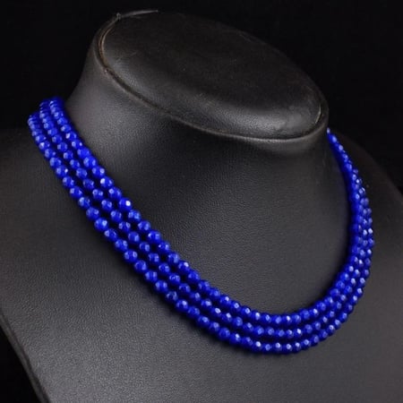 عقد من ثلاث طبقات بحجر الأونكس 186 قيراط