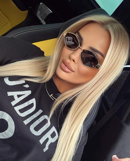 نظارة CELINE اطار فضي عدسه اسود ( سداسي )