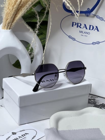 نظارة PRADA أطار - فضي عدسة مدرج