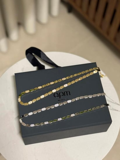 سلسال apm داينتي ( فضي + ذهبي +روز قولد )