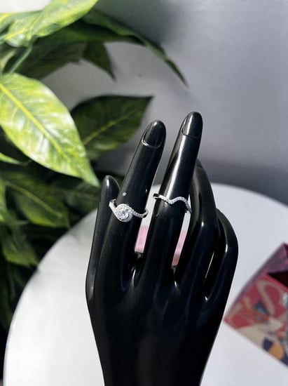 خاتم ثنائي  فضة عيار 925
