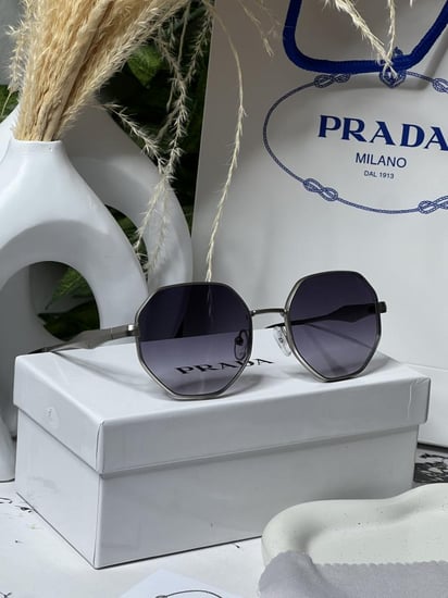نظارة PRADA أطار - فضي عدسة مدرج