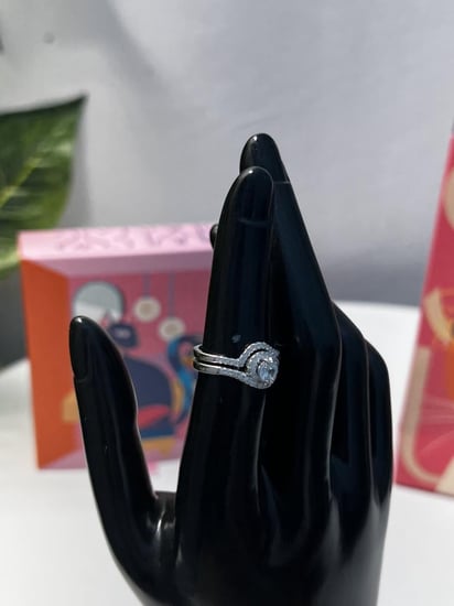 خاتم ثنائي  فضة عيار 925