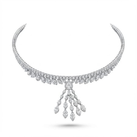 عقد الماس ذهب ابيض عيار18