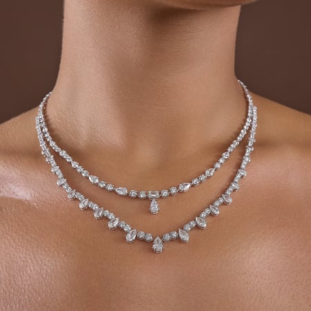 عقد الماس ذهب أبيض عيار18