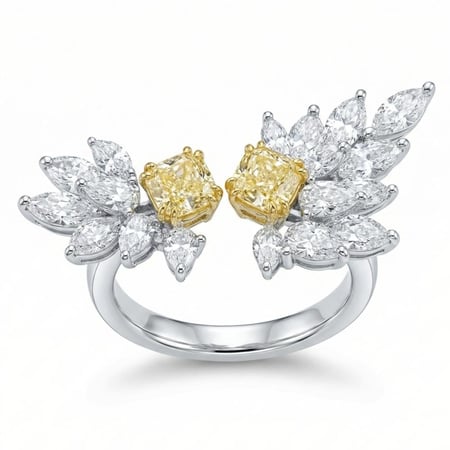 خاتم الماس ذهب ابيض عيار18