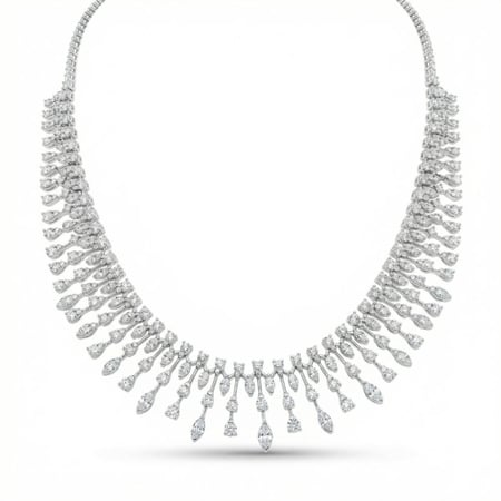 عقد  الماس ذهب ابيض عيار18