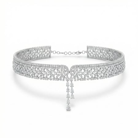 عقد  الماس ذهب ابيض عيار18