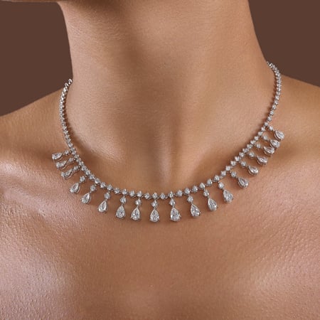 عقد الماس ذهب أبيض عيار18