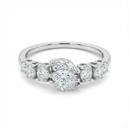 خاتم الماس ذهب ابيض عيار18