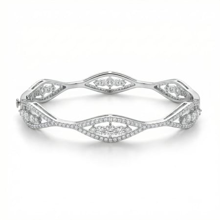 اسوارة الماس ذهب ابيض عيار 18