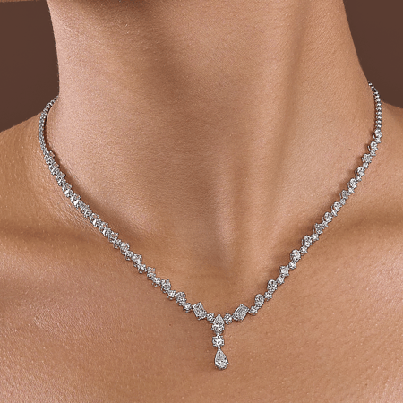 عقد الماس ذهب أبيض عيار18