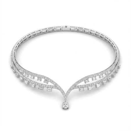 عقد الماس ذهب ابيض عيار18