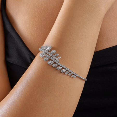 اساور الماس ذهب ابيض عيار 18