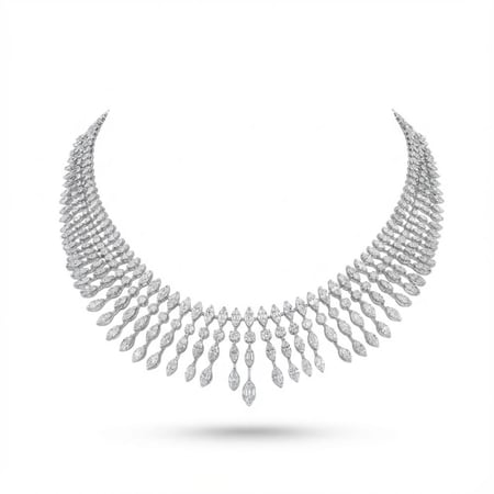 عقد الماس ذهب ابيض عيار18