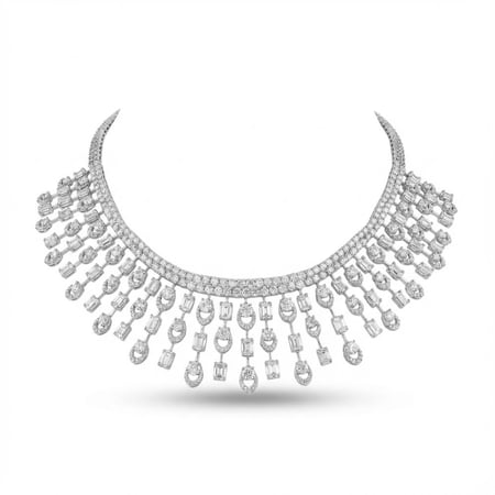 عقد الماس ذهب ابيض عيار18