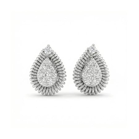 حلق ذهب ابيض الماس