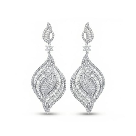 حلق الماس ذهب ابيض عيار18