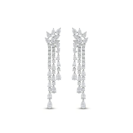 حلق الماس ذهب ابيض عيار18