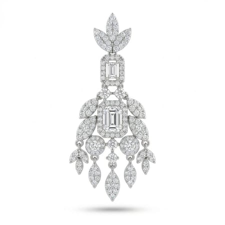 طقم ذهب ابيض والماس عيار18