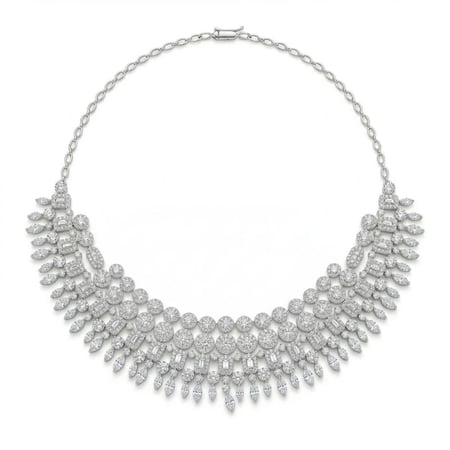 طقم ذهب ابيض والماس عيار18