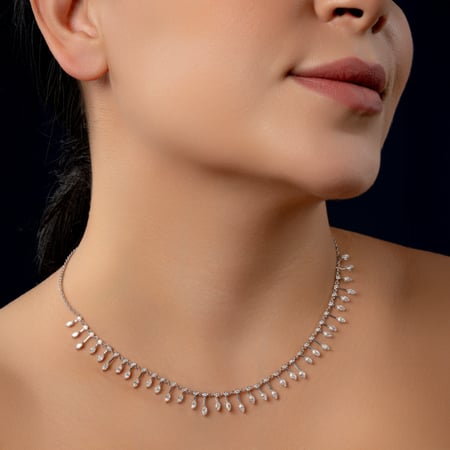 عقد الماس ذهب ابيض