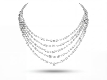 عقد سلوتيرات ذهب ابيض والماس