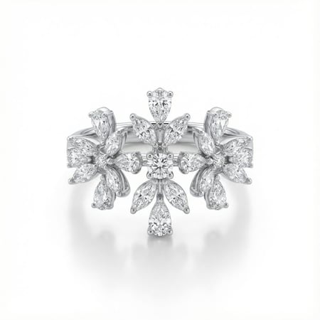 طقم ذهب ابيض والماس عيار18