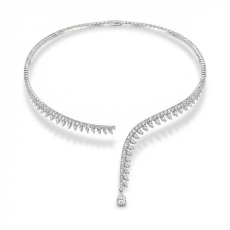 عقد الماس ذهب أبيض عيار18