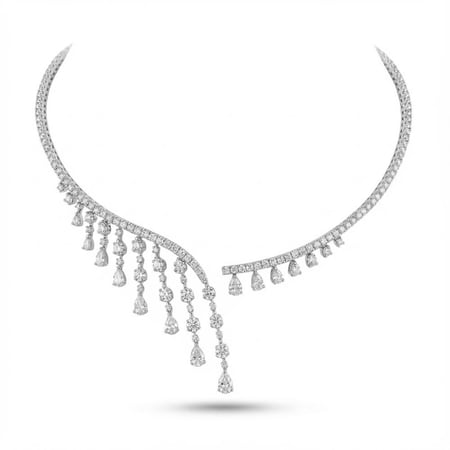 عقد الماس ذهب ابيض عيار18